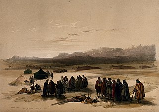 91. Encampment of the Alloeen in Wady-Arabia.