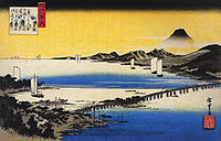 Setano Karahashi (Chinese bridge of Seta), by Hiroshige. It is about 355 metres (1,165 ft) long