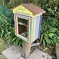 "Free Swap Lilliput Library" bookcase in Wellington, New Zealand