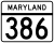 Maryland Route 386 marker