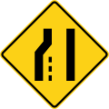 W4-2 (I) Lane ends on the left