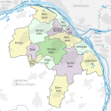 Plan der Landeshauptstadt Mainz mit Ortsbezirken
