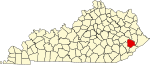 State map highlighting Knott County
