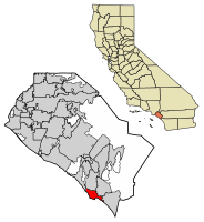 Location of Dana Point in Orange County, California