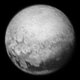 The "tail" region of Belton, at the bottom of this image. The "head" extends beyond the right side of the visible portion of Pluto. Meng-P'o is visible at the extreme bottom left.