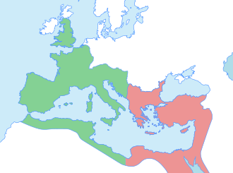 Map of the Roman Empire around 395