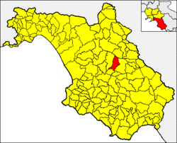 Sant'Angelo a Fasanella within the Province of Salerno and Campania