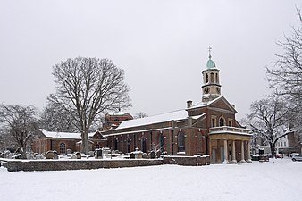 St Anne's Church in the snow