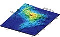 16. 3D map of Tamu Massif, the largest volcano on Earth, whose size rivals even that of Olympus Mons. Tamu Massif is about 14,620 feet high from its base, and 120,000 square miles across (around the size of New Mexico). The volcano is approximately 1,000 miles east of Japan.