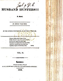Title page of Amelia Beauclerc's Husband Hunters, 1816