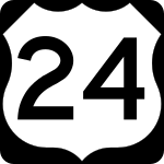 Straßenschild des U.S. Highways 24