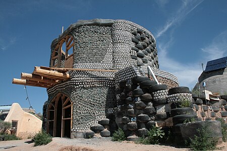 an unfinished earthship