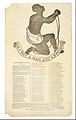 An 1835 broadside of Our Countrymen in Chains by John Greenleaf Whittier featuring the symbol