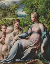 Parmigianino, Virgin with Child, St. John the Baptist, and Mary Magdalene, about 1530