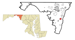 Location of Boonsboro in Maryland