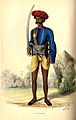 Indian soldier holding a talwar, 1850