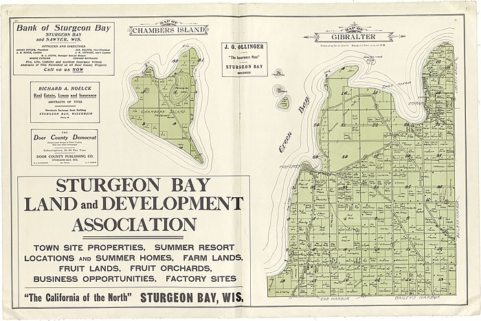 1914 Sturgeon Bay real estate advertisement.[b]