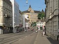 Basel, Blick auf eine Strasse Steinenberg
