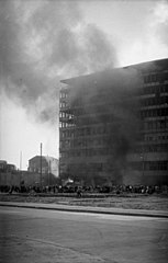 Columbushaus on fire, 17 June 1953