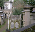 View of the Circle of Lebanon in Highgate Cemetery (west side) taken from above the Egyptian Avenue