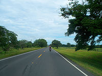 Pan-American Highway in Guanacaste, Costa Rica (going towards the Nicaraguan border, still many kilometres [miles] away.)