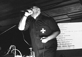 Aspa performing as Clandestine Blaze in 2000
