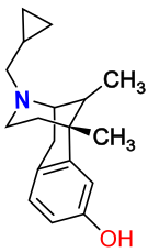 Chemical structure of cyclazocine.