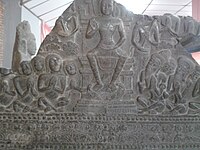 Dvaravati period stone buddha, Phra Pathom Chedi National Museum.