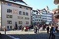 Eis-zwei-Geissebei on the main square at Rathaus Rapperswil (townhall)