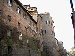 Parts of the Roman wall and its towers have become domestic properties in Rome.