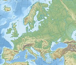 Location of the lake in Europe