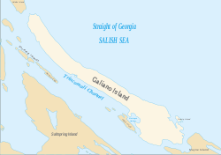 Map of Galiano and surrounding islands