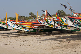 These fishing boats in Gambia conform to a local design.
