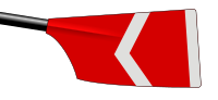 George Stephenson College Boat Club: red with white tip and chevron