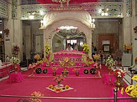 Gurudwara Paonta Sahib, view inside a typical gurdwara.
