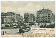 View towards Hildesheimer Straße, seen left of the central building, c. 1900