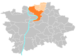 Location of Prague 8 in Prague