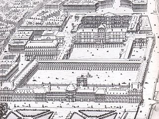 One of many earlier unrealized proposals for the completion of the Louvre, by Percier and Fontaine (1807 or 1808)