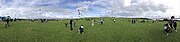 Panorama showing the annual Manu Aute Kite Day, held on Takaparawhau on the first Matariki long weekend, June 2022.