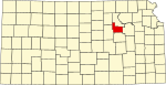 State map highlighting Geary County
