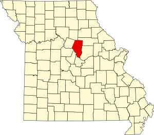 Map of Missouri highlighting Boone County