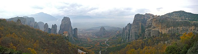 Panoramic view at Meteora valley