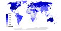 Mobile Broadband Internet Penetration World Map.