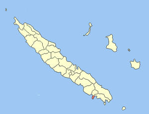 Location of the commune (in red) within New Caledonia