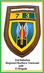 SADF 7 Division 73 Brigade Regiment Northern Transvaal 2nd Battalion tupper flash