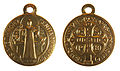 Both sides of a Saint Benedict Medal