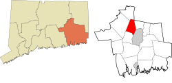 Franklin's location within the Southeastern Connecticut Planning Region and the state of Connecticut