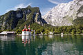 Image 13The St. Bartholomew's chapel on the Königssee in Bavaria is a popular tourist destination. (from Alps)