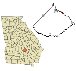 Location in Telfair County and the state of Georgia