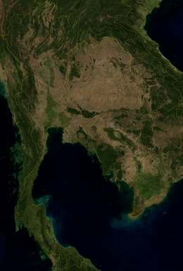 Satellite image of Thailand
